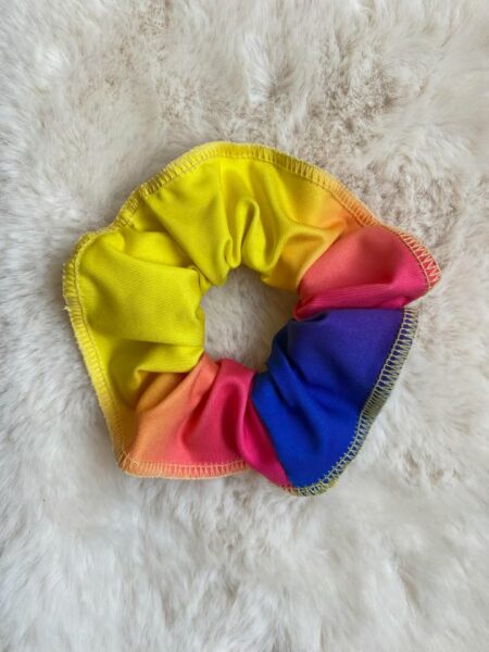 Chouchou multicolore jaune bleu