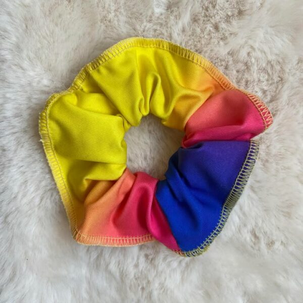 Chouchou multicolore jaune bleu