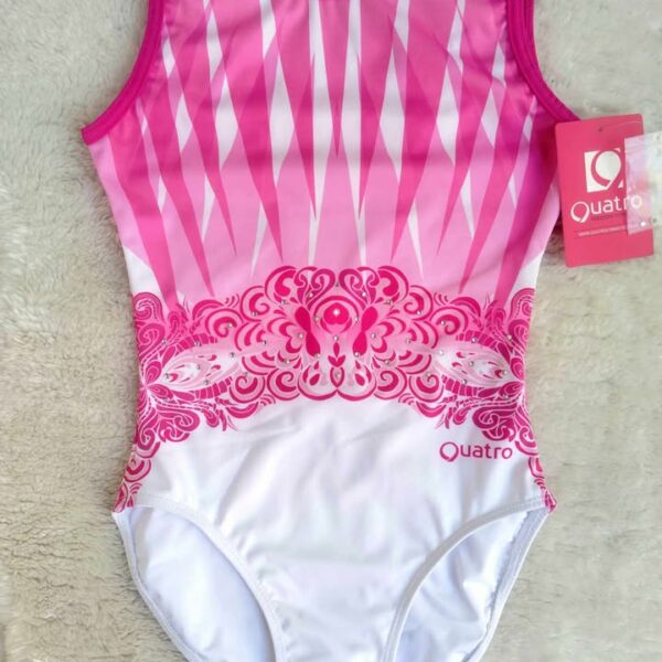 Justaucorps Quatro blanc & rose