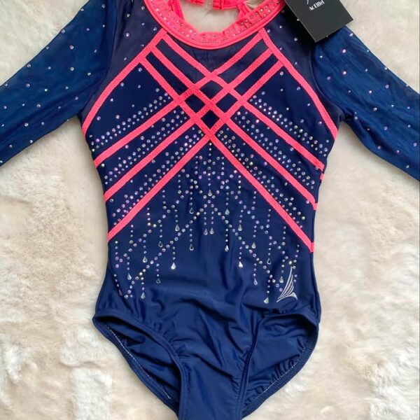 Justaucorps AC Eiffel bleu et corail