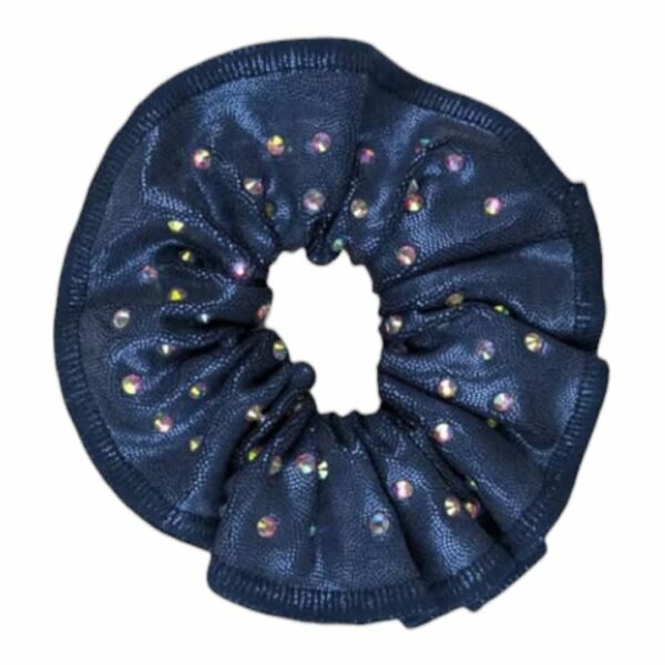 Chouchou strassé bleu acier