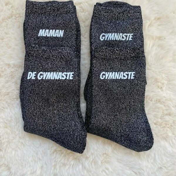 Lot de deux paires de chaussettes pailletées gymnaste maman de gymnaste