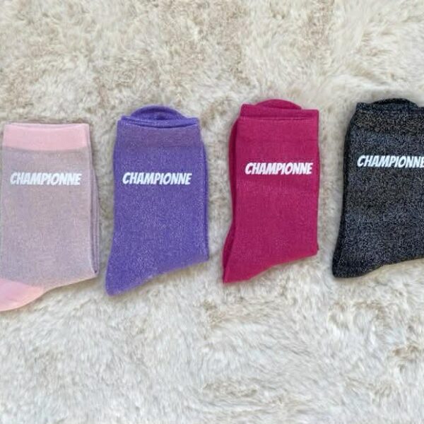 Accessoires gymnastique chaussettes pailletées championne