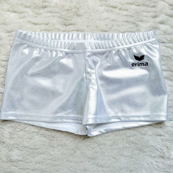 Short Gymnastique Fille Erima Blanc Métallisé