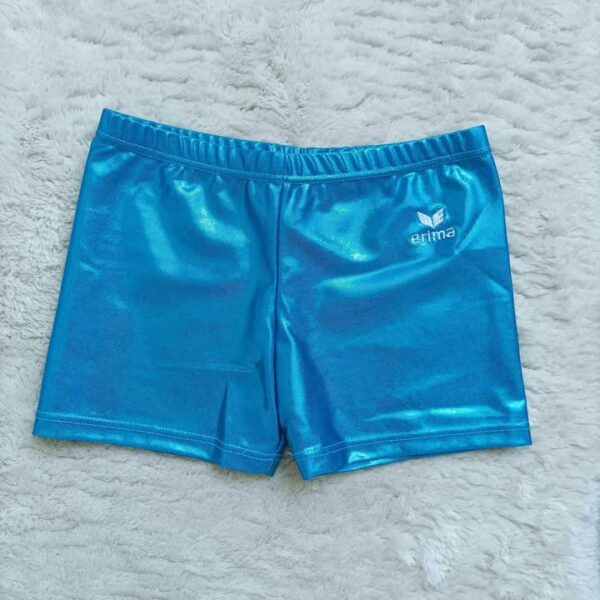 Short Gymnastique Fille Erima Bleu Métallisé