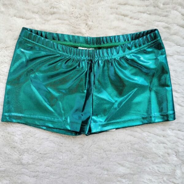 Short Gymnastique Fille Erima Bleu Vert Métallisé