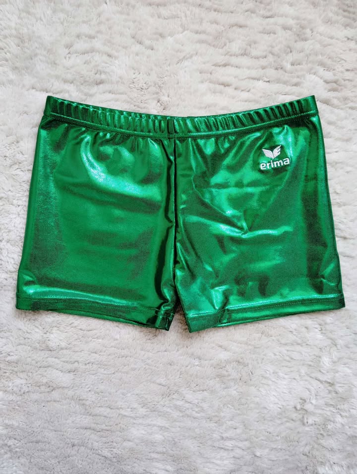 Short Gymnastique Fille Erima Vert Métallisé