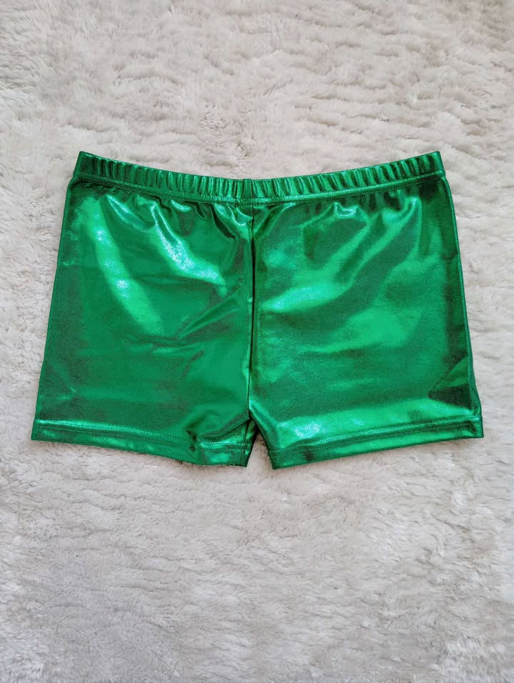 Short Gymnastique Fille Erima Vert Métallisé – Image 2