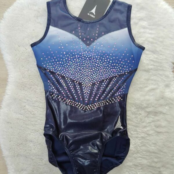 Justaucorps gym sans manches entrainement Ac Eiffel bleu