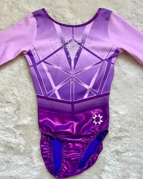 Justaucorps Moreau Sport manches longues rose et violet