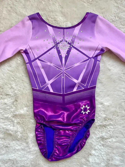 Justaucorps Moreau Sport manches longues rose et violet