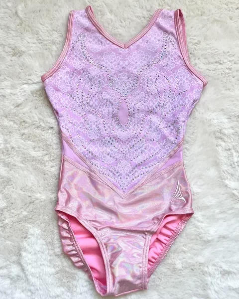 Justaucorps AC Eiffel sans manches rose poudré