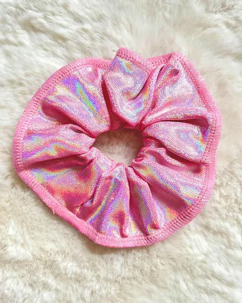 Chouchou Rose Poudré Irisé